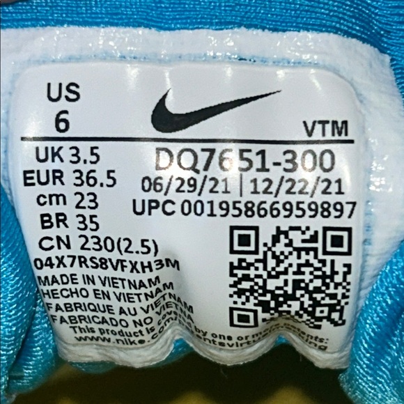 Nike Air VaporMax Plus “Mint Foam Laser Blue” Women’s Size 6 - Picture 8 of 9